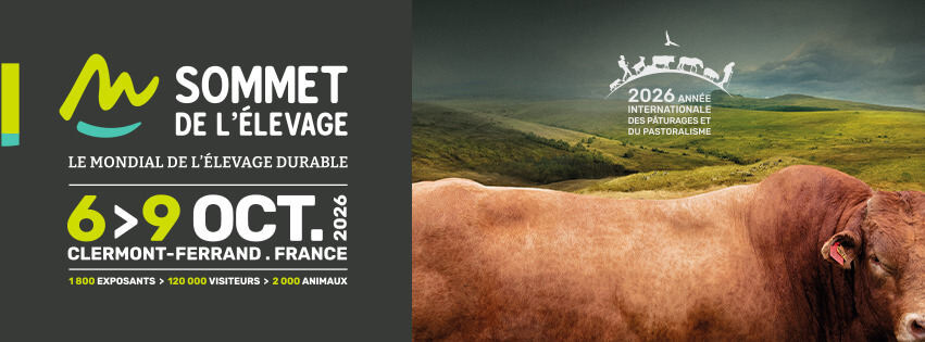 Sommet de l'élevage Le mondial de l'élevage durable Du 6 au 9 octobre 2026 | Clermont-Ferrand - France