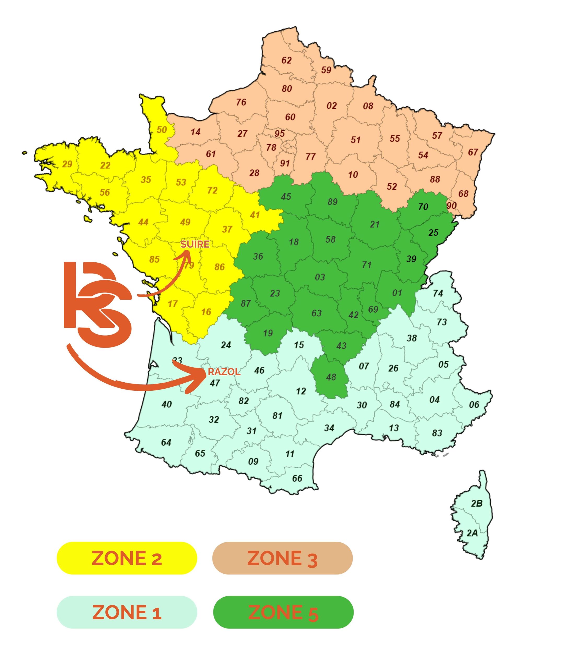 RAZOL-SUIRE CARTE ZONE COMMERCIAUX FRANCE au 12 05 26